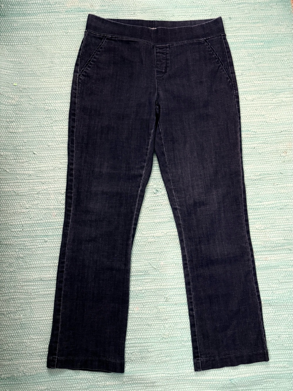 2 Pair Lee Natural Fit Straight Leg Jeans Size 10 Dark Wash Stretch Denim